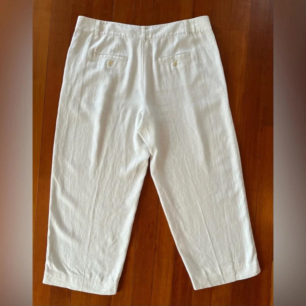 NWT Madewell The Plus Harlow Wide-Leg Pant in 100% Linen - Eyelet White - 18W